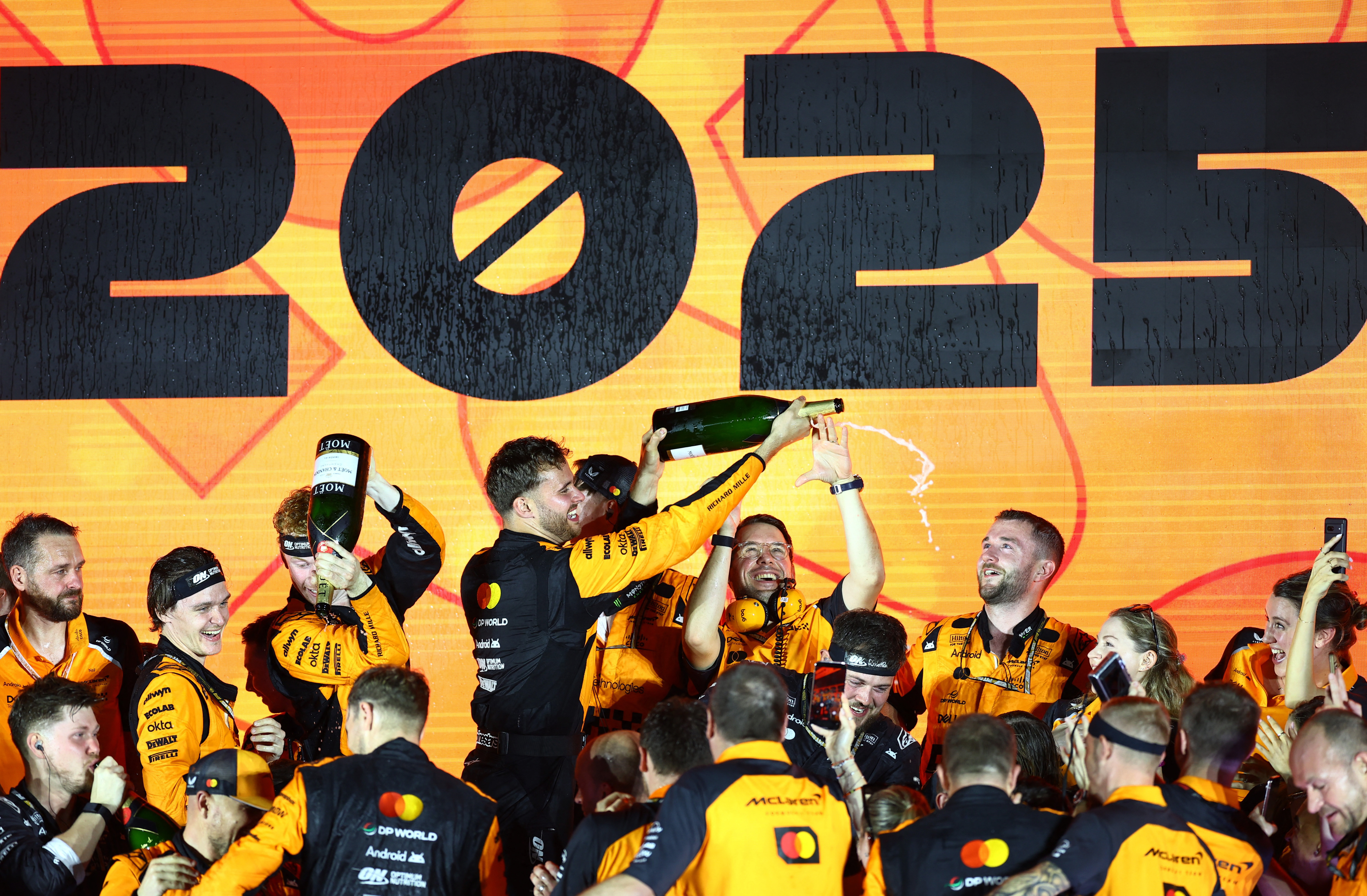October 5, 2025 McLaren celebrate after winning the 2025 FIA Formula One World Championship for Constructors (Reuters)